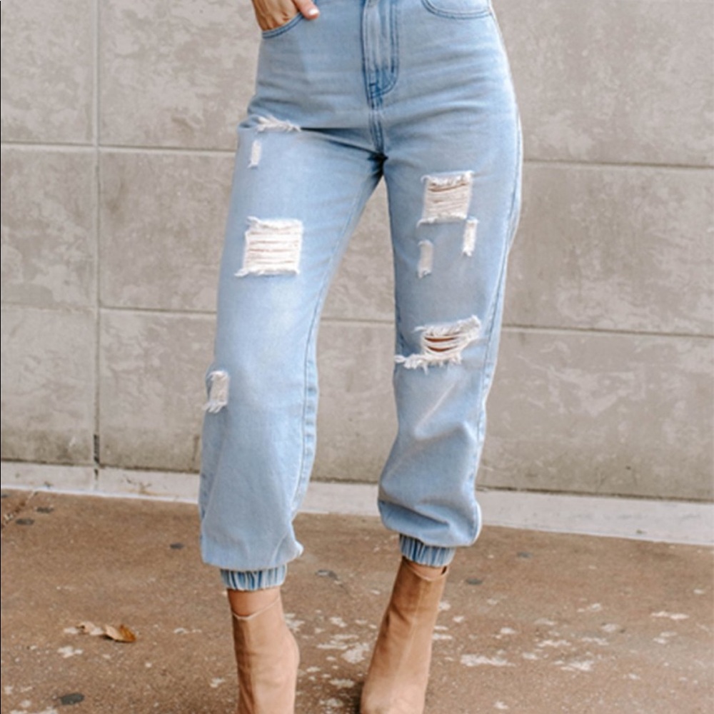 Kittenish denim joggers size small